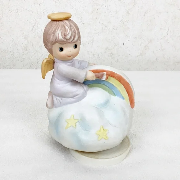 Vintage Zayre Corp Taiwan Hark The Harold Angels Sing Rotating Music Box Rainbow - Picture 1 of 11